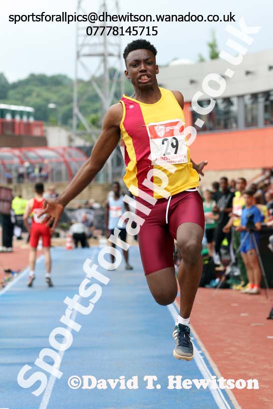 Senior boys long jump, English Schools Track and Field. Photo: David T. Hewitson/Sports for All Pics